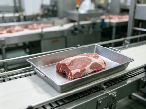 Welding with Handle Stainless Steel Rectangle Serving Tray Can Store and Transport Meat and Seafood