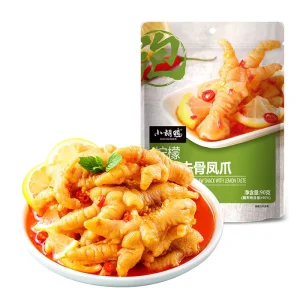 Xiao Hu Duck Factory 90g Small Pack Cold Infused Spicy Lemon Boneless Chicken Feet in Bag Casual Snack